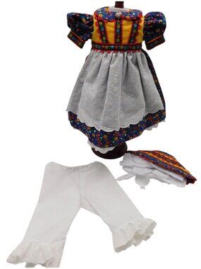 Handmade Scandinavian Doll Dress With Hat Apron Bloomers Fits American Girl